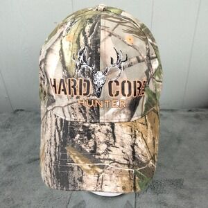 Hard Core Hunter Hat Cap One Size Strap Back Realtree Deer Skull All Over Camo‎